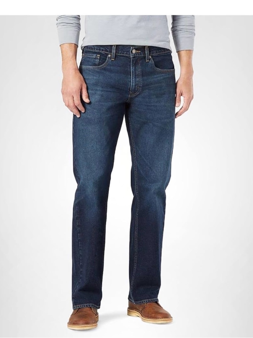 Signature by Levi Strauss Men's Straight Jeans in Dark Indigo